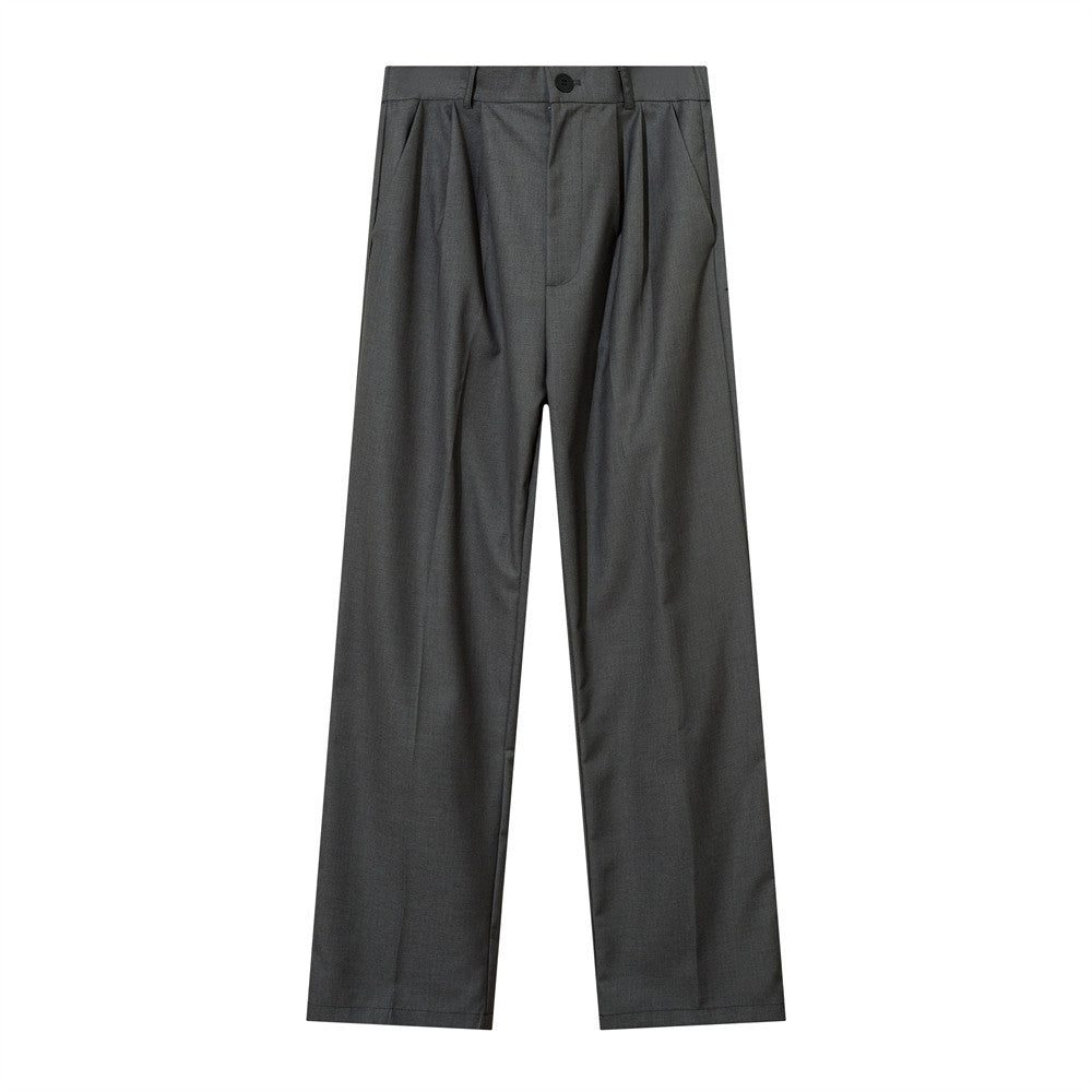 Refined Solid Color Draping Suit Pants For Men