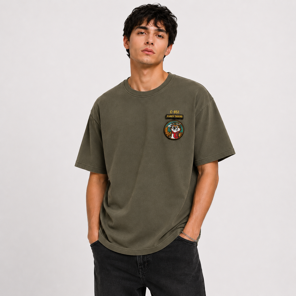 Relaxed Embroidered Short Sleeve T Shirt For Men