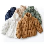 Sheep Skin Puffer Jacket Stand Collar Trendy Regular Loose Standard Thickness for Winter Season