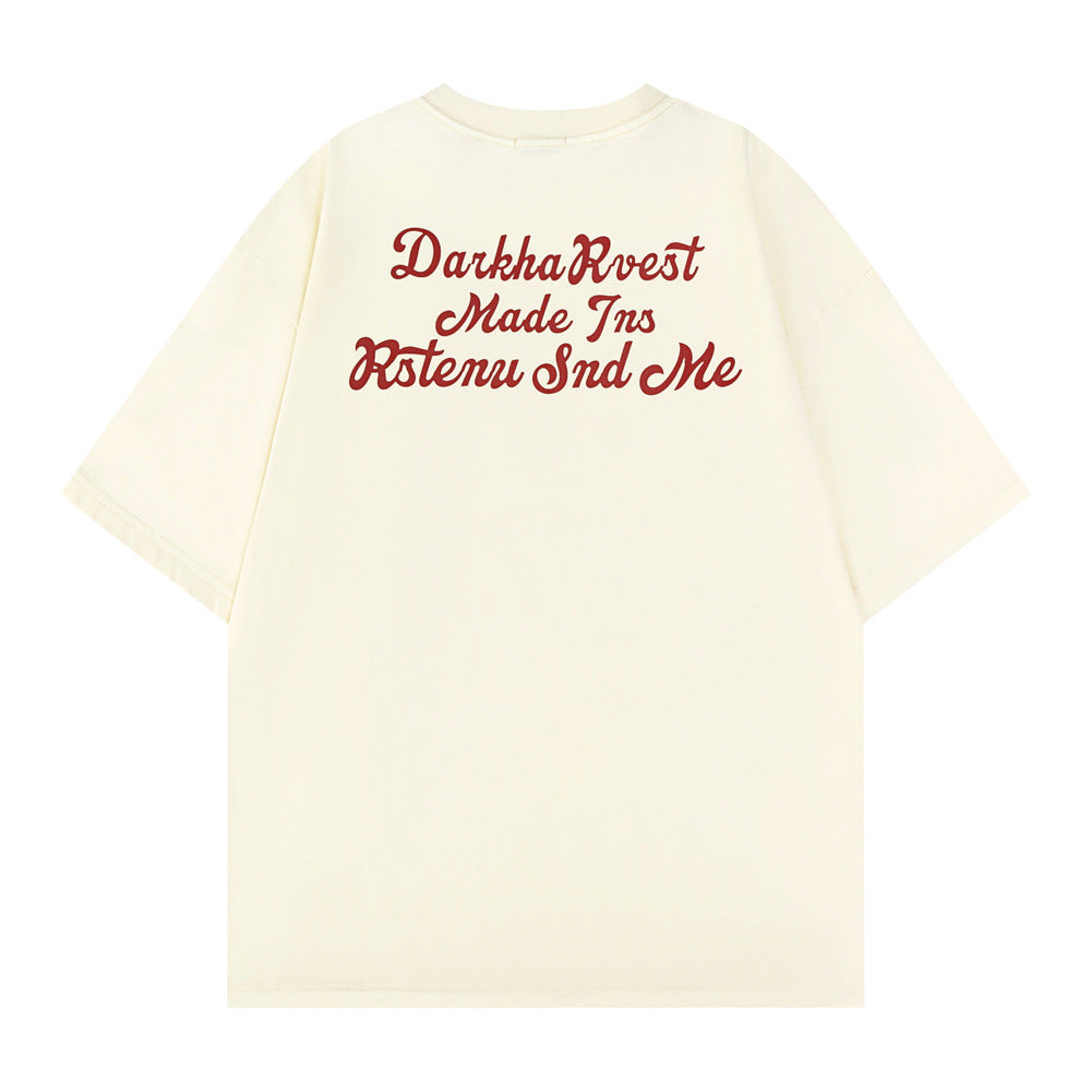 Trendy Fashion Letter Heart Printing T-shirt Men