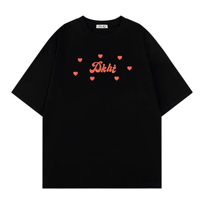 Trendy Fashion Letter Heart Printing T-shirt Men
