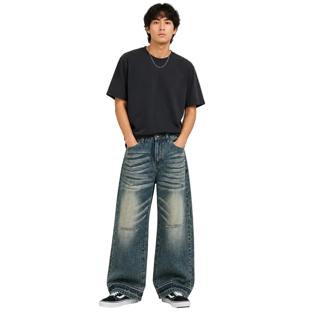 Urban Spider English Letters Straight-leg Pants Men