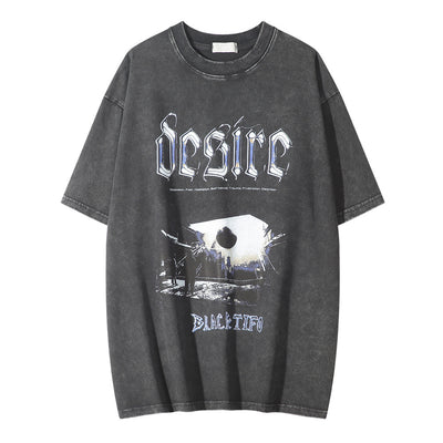 Vintage Pattern Printed T-shirt Top For Men